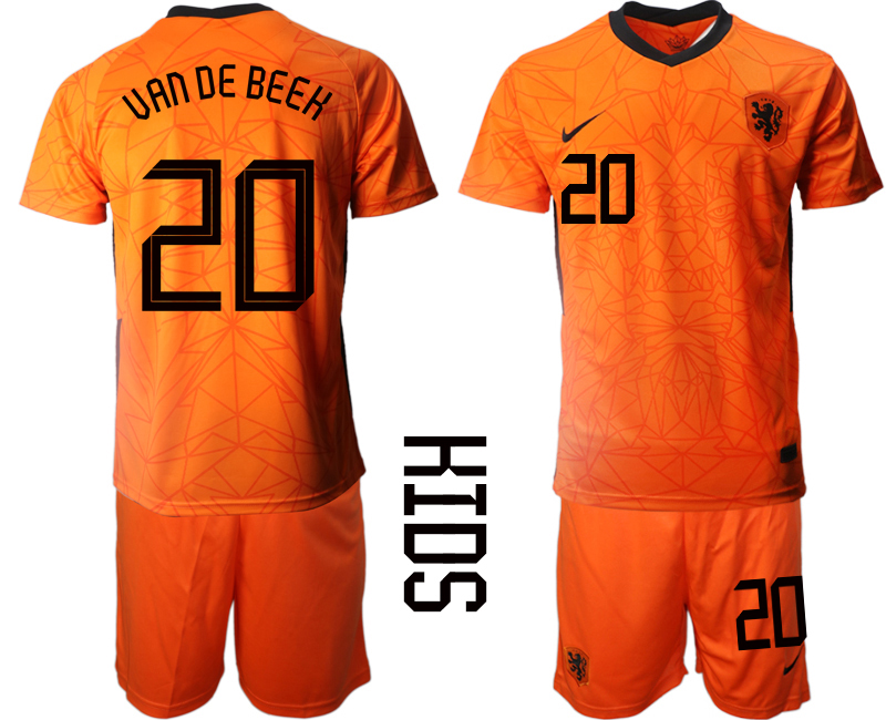 2021 European Cup Netherlands home Youth #20 soccer jerseys